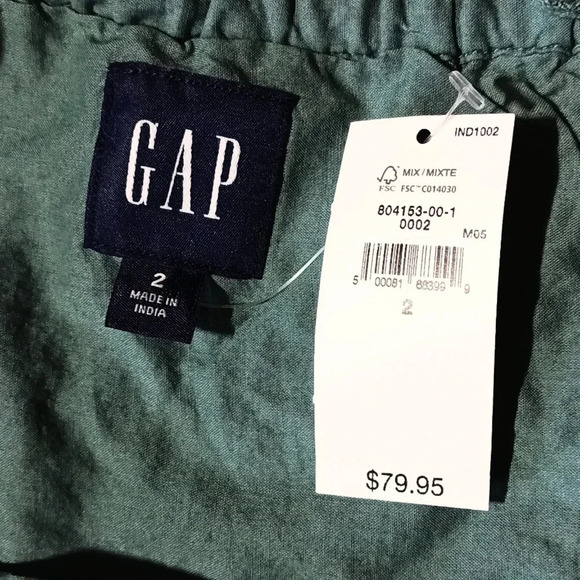 3/$25 NEW Gap cotton eyelet halter dress side zip elastic back green size 2 - Picture 7 of 14